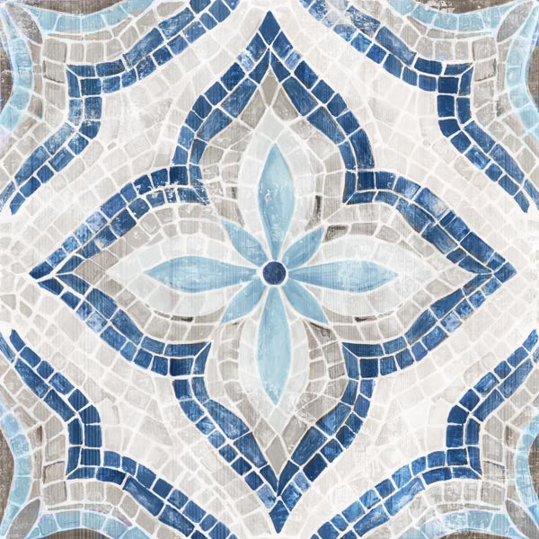 Blue Single Morrocan Tile by Eva Watts | Liquid Acrylic Art