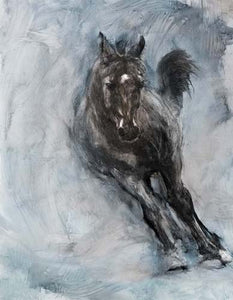 Horse Frolicking by Robert Campbell | Liquid Acrylic Art