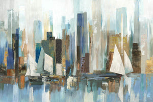 Boats by the Shoreline by Allison Pearce | Liquid Acrylic Art
