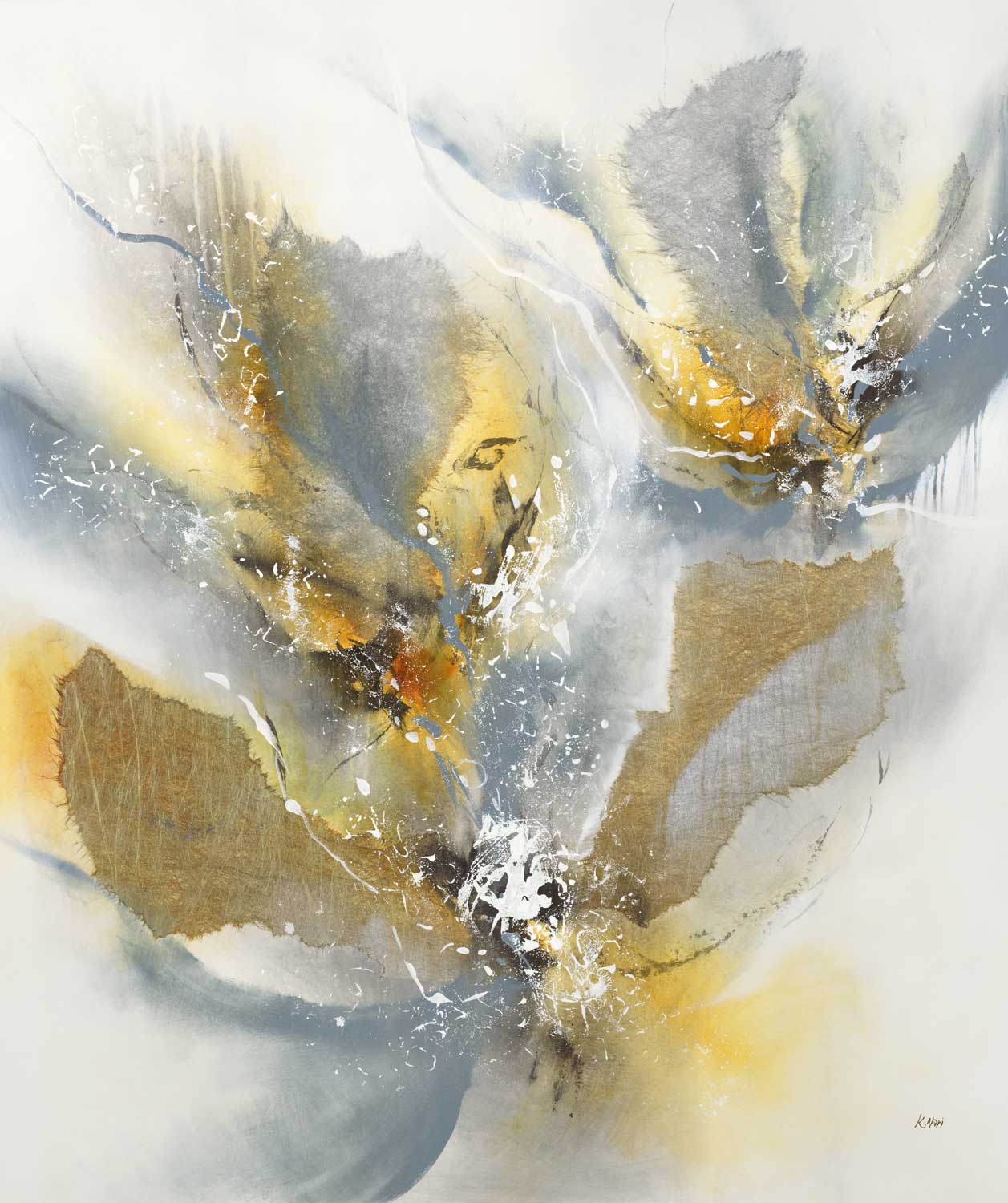 Golden Bliss VII by K. Nari | Liquid Acrylic Art
